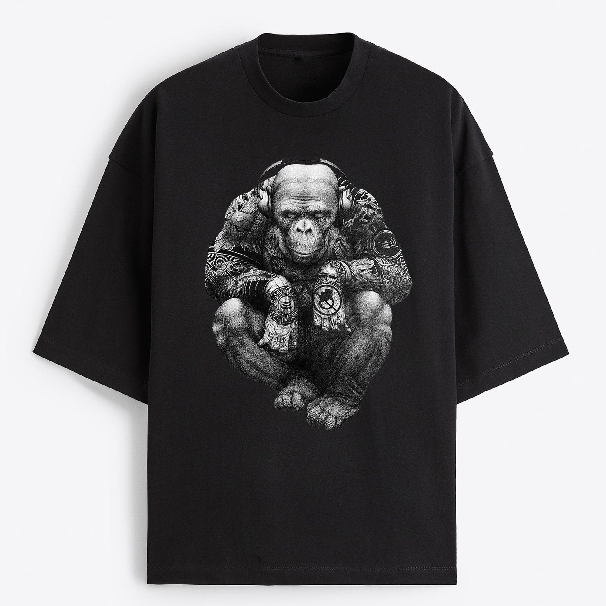 "Rapper Monkey" Oversized T-Shirt - USA
