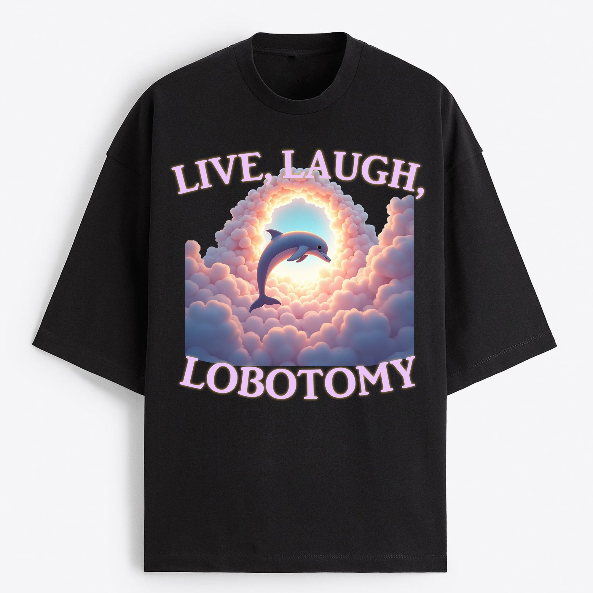 "Live, Laugh Lobotomy" Oversize T-Shirt - USA